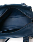 Grained Calfskin Neo Classic Silver Hardware Mini City Petrol Blue
