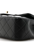Lambskin Quilted Mini Rectangular Flap Black