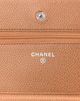 Caviar Quilted Wallet on Chain WOC Beige
