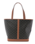 Triomphe Canvas Calfskin Medium Cabas Bag Tan