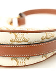 Canvas Calfskin Mini Ava Triomphe Shoulder Bag White