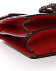 Dollar Calfskin Crystal Web Medium Dionysus Bamboo Top Handle Bag Hibiscus Red Black Diamond