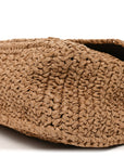 Raffia Calfskin Monogram Medium Niki Chain Satchel Natural