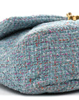 Tweed Quilted Large CHNL 19 Flap Blue Multicolor