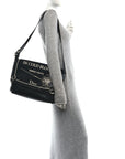 Canvas Embroidered Medium Jett Messenger Black White