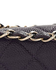 Caviar Quilted Small Double Flap Dark Purple
