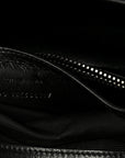 Sheepskin Matelasse Chevron Monogram Large College Satchel Black