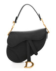 Grained Calfskin Mini Saddle Bag Black