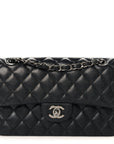 Iridescent Caviar Quilted Small Double Flap Black