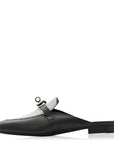 Lizard Calfskin Oz Mules 37 Ombre Black
