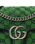 Monogram Multicolor Matelasse Diagonal Small GG Marmont Shoulder Bag Green Blue