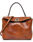 Vegetable Tanned Lambskin Mini Rodeo Top Handle Handbag Tan Cowboy