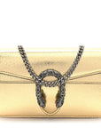 Metallic Calfskin Super Mini Dionysus Shoulder Bag Gold