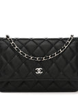 Caviar Quilted Wallet on Chain WOC Black