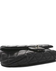 Calfskin Quilted CC Uniform Flap Belt Bag Black