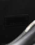 Calfskin Oblique Galaxy Perforated World Tour Messenger Pouch Black