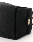 Washed Denim Quilted Small CHNL 25 Handbag Black