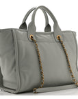 Calfskin Embossed Small Deauville Tote Light Blue