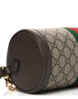 GG Supreme Monogram Textured Dollar Calfskin Web Small Ophidia Blondie Barrel shoulder Bag Beige New Acero