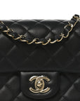 Lambskin Quilted Mini Rectangular Flap Black