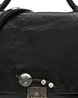 Vitello Shine Crystal Shoulder Bag Black