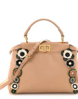 Nappa Flowerland Mini Peekaboo Iconic Satchel Miele Scuro