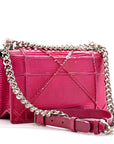 Metallic Lizard Small D1ORama Flap Bag Fuchsia