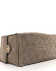 Suede Quilted Medium CHNL 25 Handbag Dark Grey