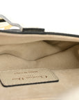 Grained Calfskin Mini Saddle Bag White