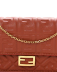 Nappa Matisse FF Embossed Wallet On Chain Baguette Sienna