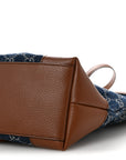 New Denim GG Monogram Medium Ophidia Shopping Tote Blue Tea Cuir
