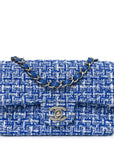 Tweed Quilted Mini Rectangular Flap Blue White