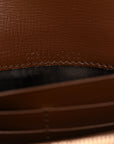 GG Supreme Monogram Azalea Calfskin Web Jackie 1961 Chain Wallet Beige Ebony Brown Sugar