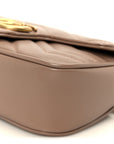 Calfskin Matelasse Super Mini GG Marmont Shoulder Bag Porcelain Rose