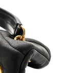 Lambskin Quilted Small Loulou Puffer Monogram Chain Satchel Black