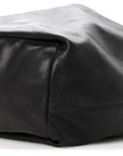 Calfskin XL Squeeze Cord Bag Black