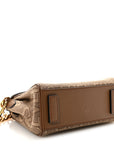 Calfskin Canvas Allover La Medusa Small Top Handle Handbag Brown