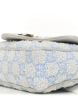 Sponge Boucle Matelasse Mini GG Marmont Shoulder Bag White Light Blue Grey