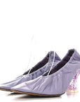 Crushed Nappa Glitter Plexiglass Almond Pumps 40 Lilac