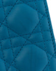 Lambskin Cannage Lady D1OR Convertible Clutch Blue