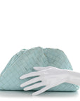 Nappa Maxi Intrecciato The Pouch Oversized Clutch Teal Washed