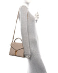Grain de Poudre Medium Classic Monogram Cassandra Top Handle Dark Beige