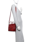 Drummed Calfskin Nano Luggage Merlot