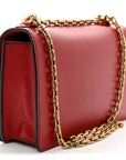 Calfskin J'AD1OR Chain Flap Bag Red