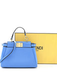 Shiny Nappa Micro Peekaboo Iconic Satchel Blue Royal