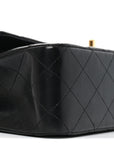 Lambskin Quilted Medium Double Flap Black