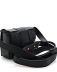 Lambskin Maxi Intrecciato Extra Mini Cassette Crossbody Bag Black