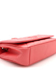 Caviar Quilted Small CC Filigree Flap Coral
