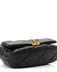Goatskin Quilted CHNL 19 Waist Bag Black