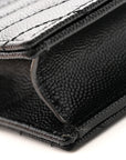 Grain De Poudre Matelasse Chevron Monogram Envelope Chain Wallet Black